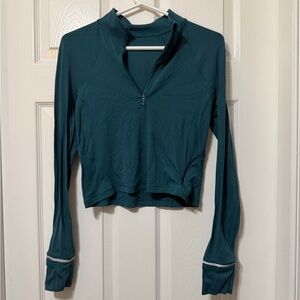 Lululemon athletica its rulu run cropped half zip size 8 euc